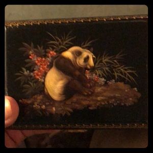 Vintage Asian hand painted jewelry box